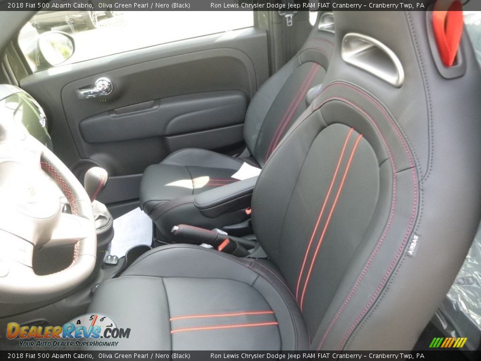 Nero (Black) Interior - 2018 Fiat 500 Abarth Cabrio Photo #15