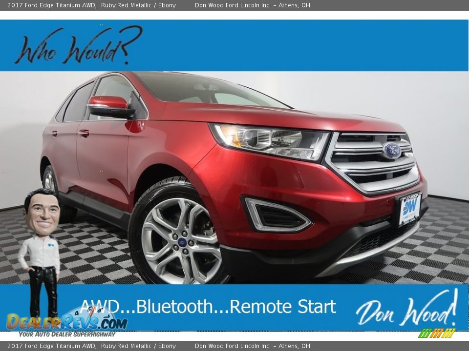 2017 Ford Edge Titanium AWD Ruby Red Metallic / Ebony Photo #1