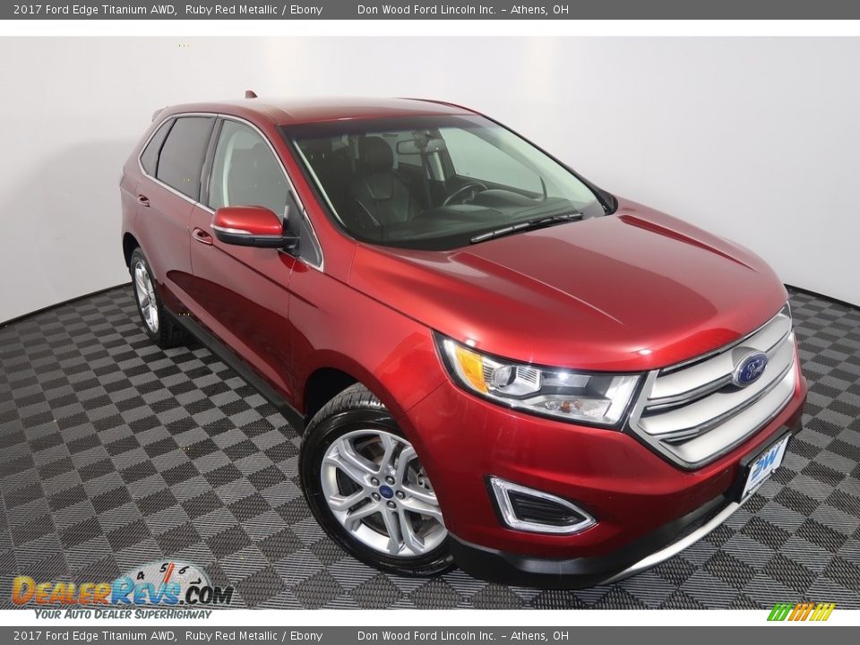 2017 Ford Edge Titanium AWD Ruby Red Metallic / Ebony Photo #2