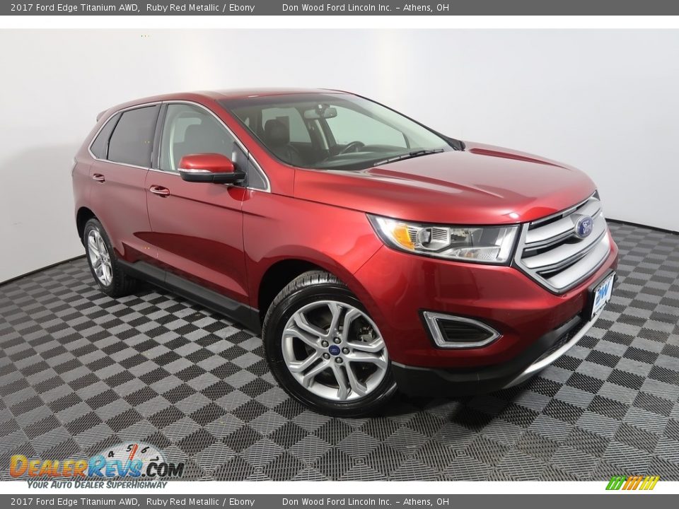 2017 Ford Edge Titanium AWD Ruby Red Metallic / Ebony Photo #7