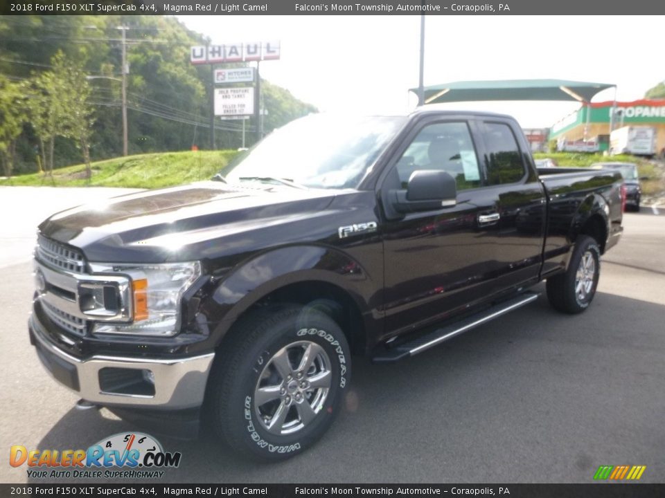 2018 Ford F150 XLT SuperCab 4x4 Magma Red / Light Camel Photo #2