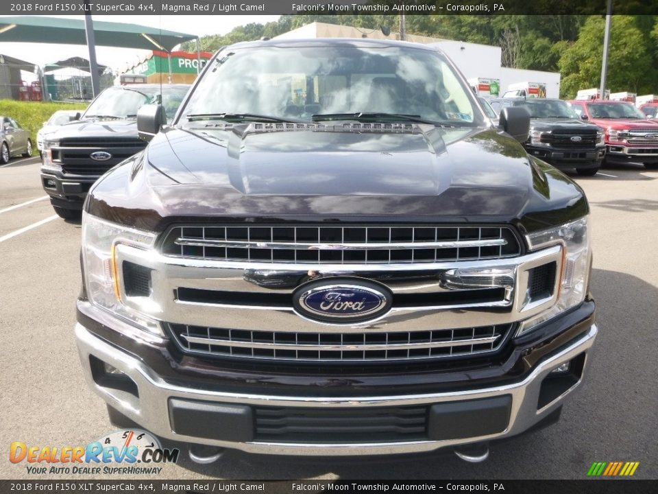 2018 Ford F150 XLT SuperCab 4x4 Magma Red / Light Camel Photo #6