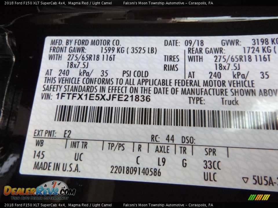 2018 Ford F150 XLT SuperCab 4x4 Magma Red / Light Camel Photo #8