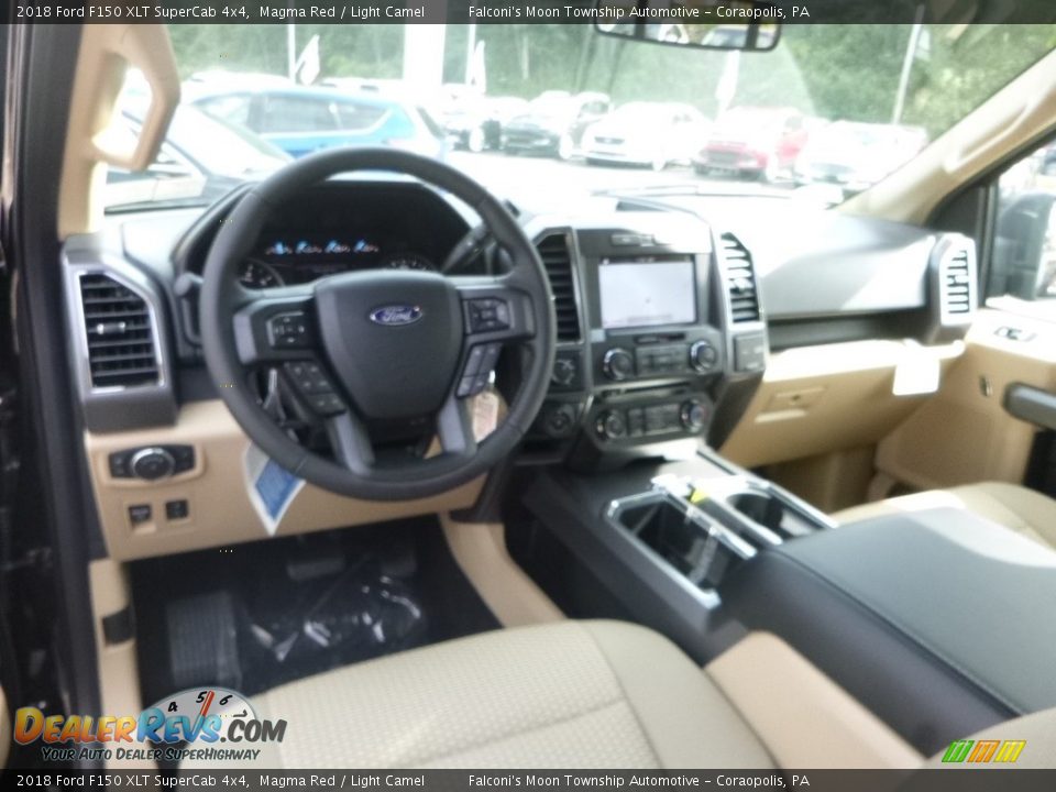 2018 Ford F150 XLT SuperCab 4x4 Magma Red / Light Camel Photo #10