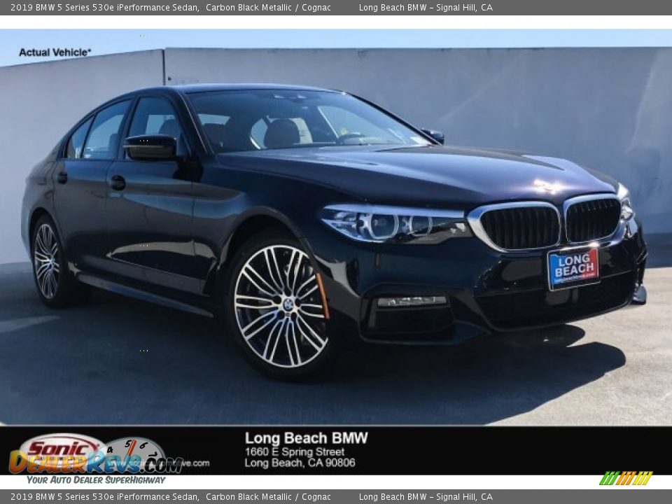 2019 BMW 5 Series 530e iPerformance Sedan Carbon Black Metallic / Cognac Photo #1