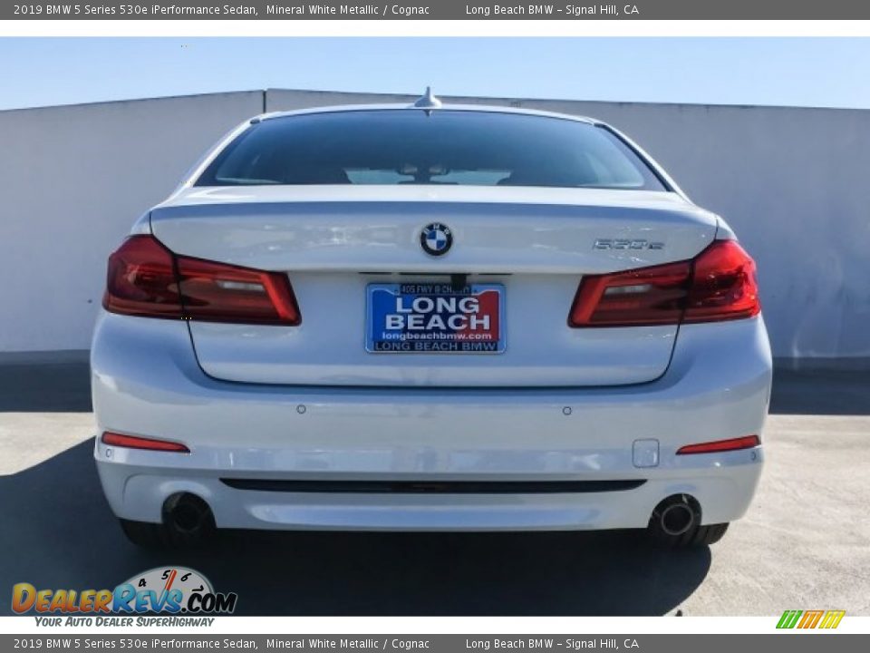2019 BMW 5 Series 530e iPerformance Sedan Mineral White Metallic / Cognac Photo #3