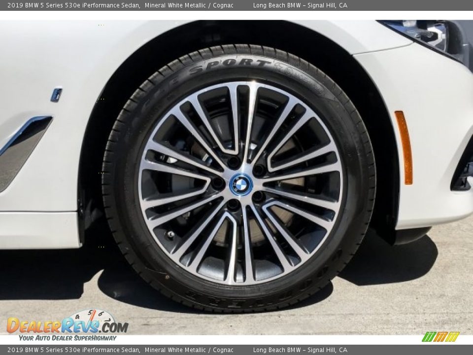 2019 BMW 5 Series 530e iPerformance Sedan Mineral White Metallic / Cognac Photo #9