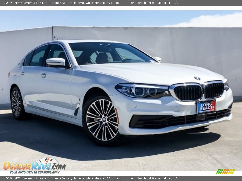 2019 BMW 5 Series 530e iPerformance Sedan Mineral White Metallic / Cognac Photo #12