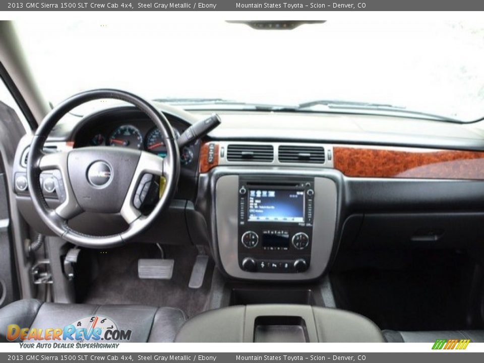 2013 GMC Sierra 1500 SLT Crew Cab 4x4 Steel Gray Metallic / Ebony Photo #13