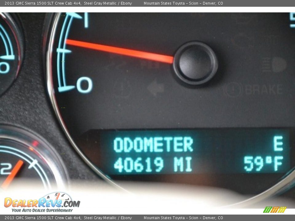 2013 GMC Sierra 1500 SLT Crew Cab 4x4 Steel Gray Metallic / Ebony Photo #28
