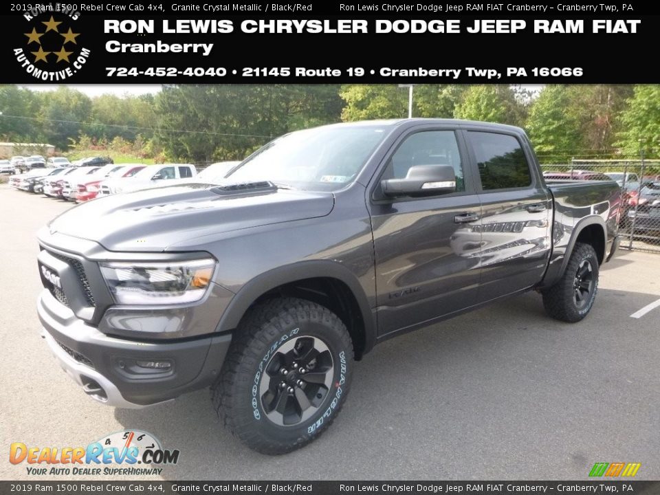 2019 Ram 1500 Rebel Crew Cab 4x4 Granite Crystal Metallic / Black/Red Photo #1