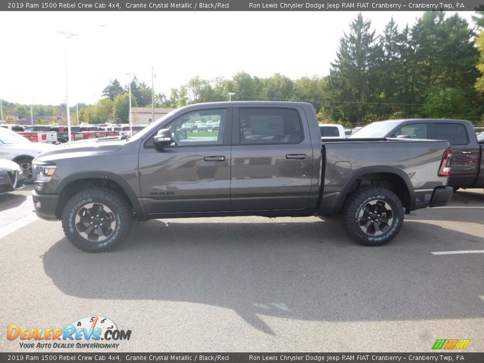 2019 Ram 1500 Rebel Crew Cab 4x4 Granite Crystal Metallic / Black/Red Photo #2