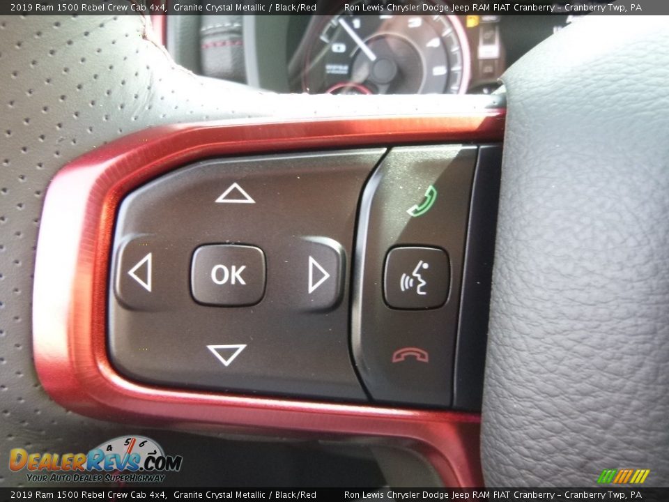 2019 Ram 1500 Rebel Crew Cab 4x4 Granite Crystal Metallic / Black/Red Photo #18