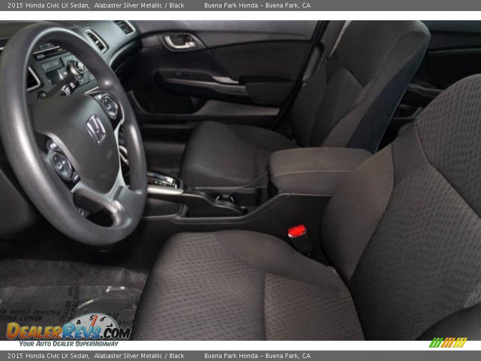2015 Honda Civic LX Sedan Alabaster Silver Metallic / Black Photo #3