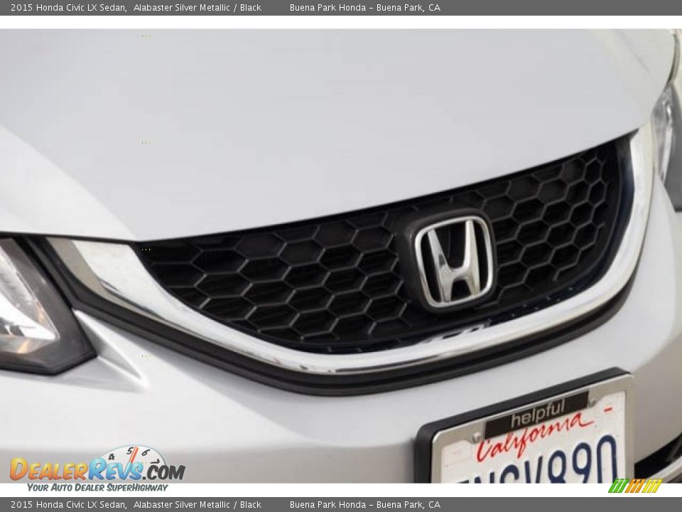 2015 Honda Civic LX Sedan Alabaster Silver Metallic / Black Photo #8