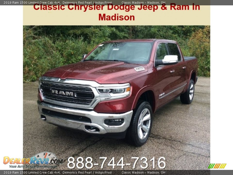2019 Ram 1500 Limited Crew Cab 4x4 Delmonico Red Pearl / Indigo/Frost Photo #1