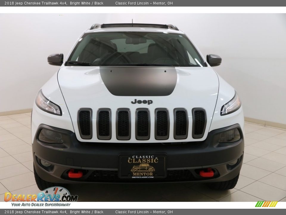 2018 Jeep Cherokee Trailhawk 4x4 Bright White / Black Photo #2