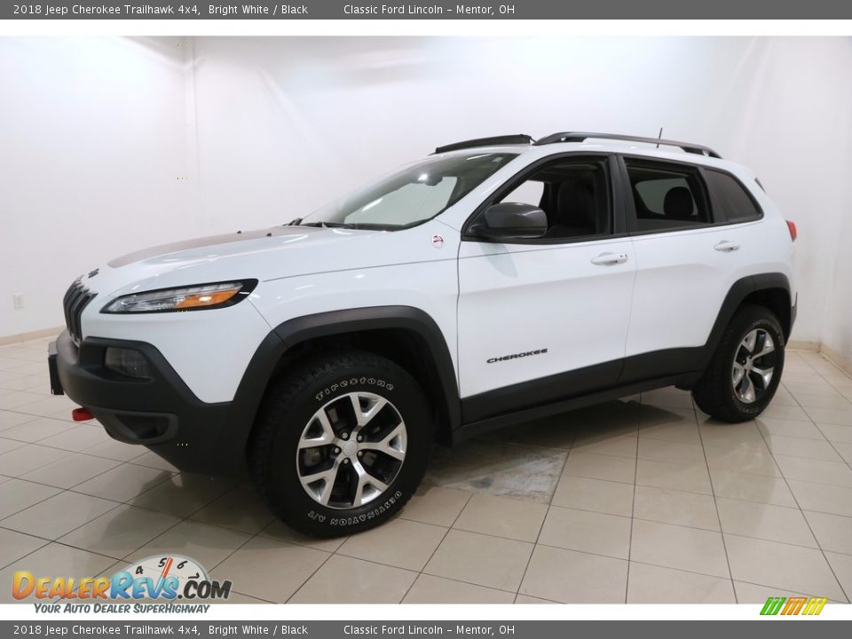 2018 Jeep Cherokee Trailhawk 4x4 Bright White / Black Photo #3