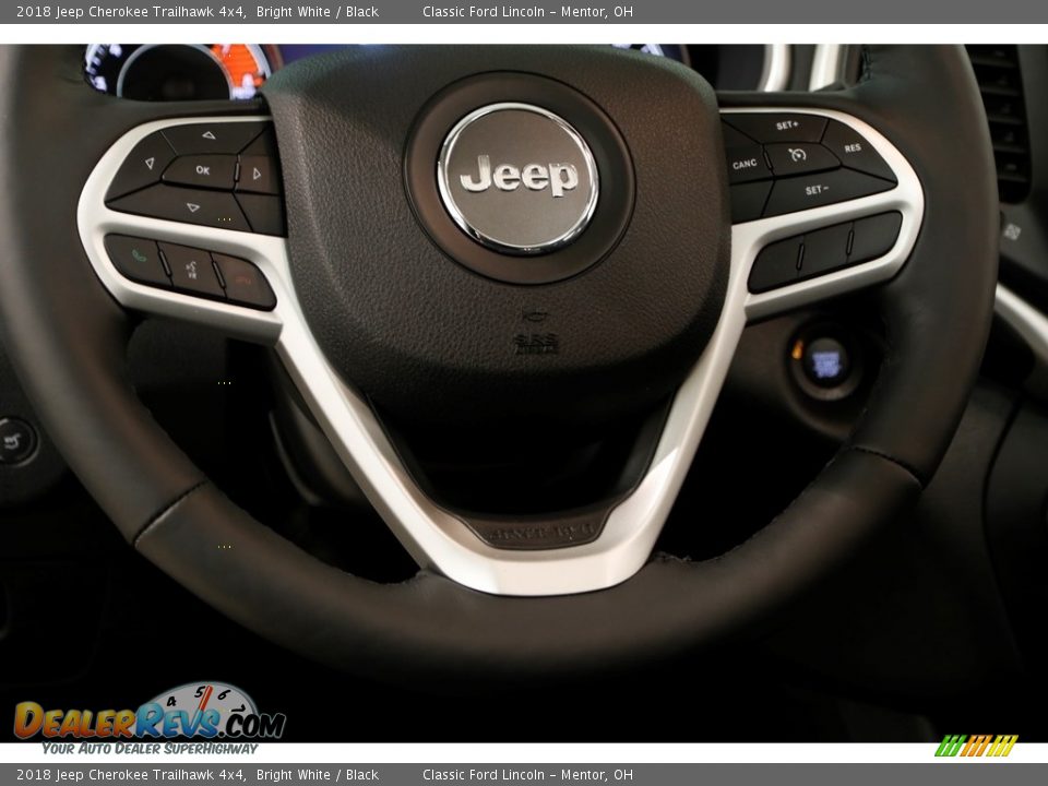 2018 Jeep Cherokee Trailhawk 4x4 Bright White / Black Photo #7