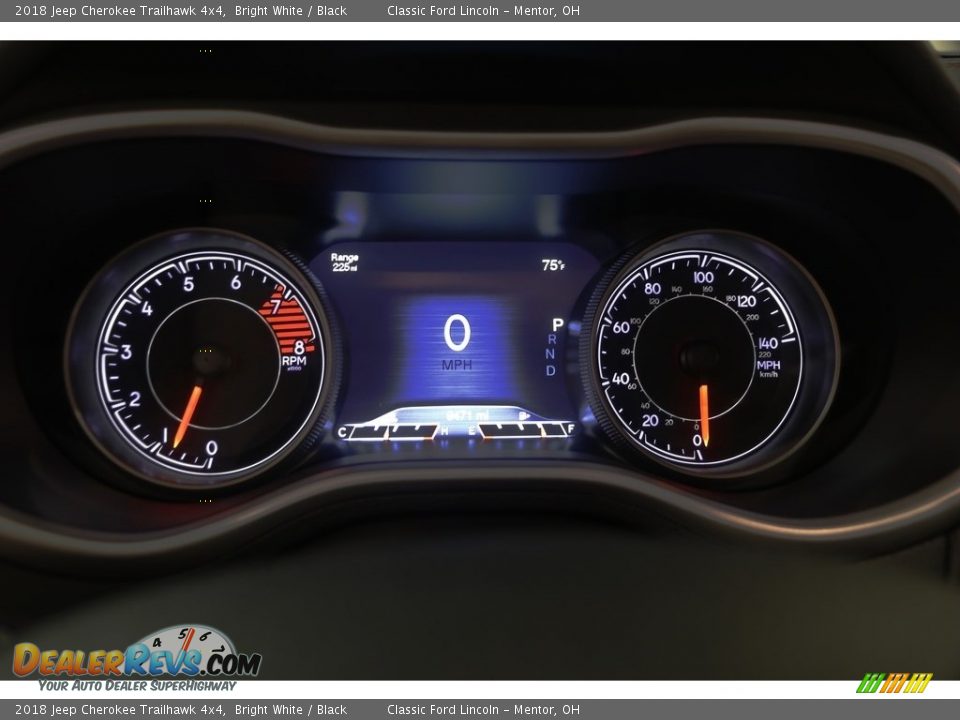 2018 Jeep Cherokee Trailhawk 4x4 Bright White / Black Photo #8