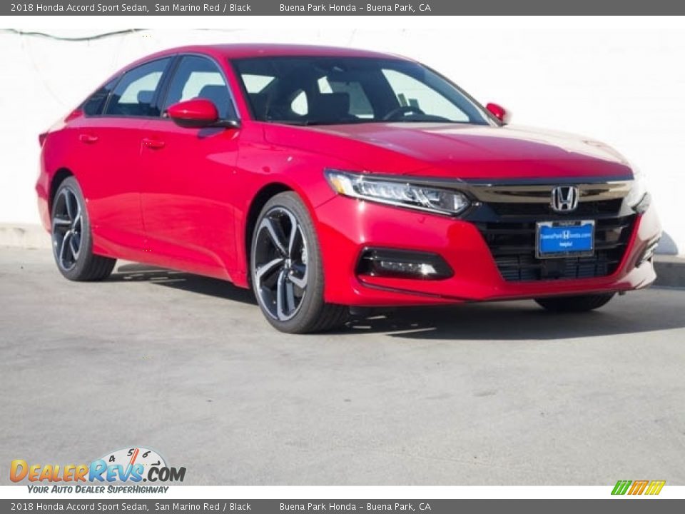 2018 Honda Accord Sport Sedan San Marino Red / Black Photo #1