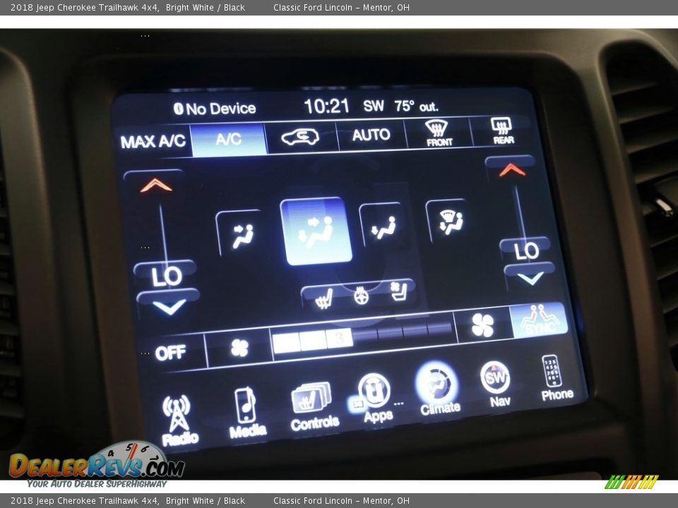 2018 Jeep Cherokee Trailhawk 4x4 Bright White / Black Photo #16