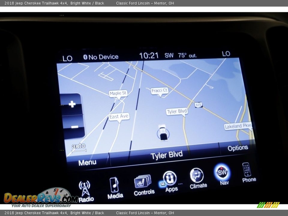 2018 Jeep Cherokee Trailhawk 4x4 Bright White / Black Photo #18