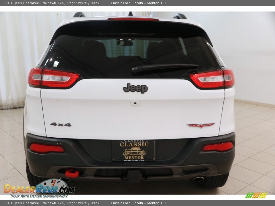 2018 Jeep Cherokee Trailhawk 4x4 Bright White / Black Photo #27