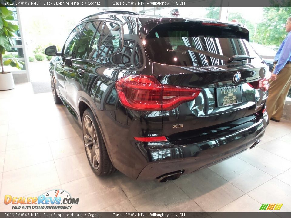 2019 BMW X3 M40i Black Sapphire Metallic / Cognac Photo #2