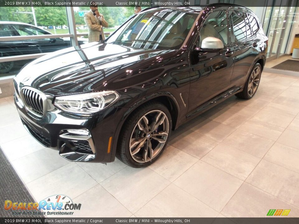 2019 BMW X3 M40i Black Sapphire Metallic / Cognac Photo #3