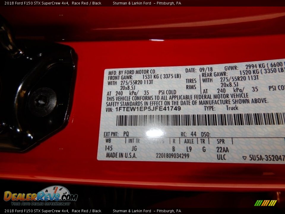 2018 Ford F150 STX SuperCrew 4x4 Race Red / Black Photo #11
