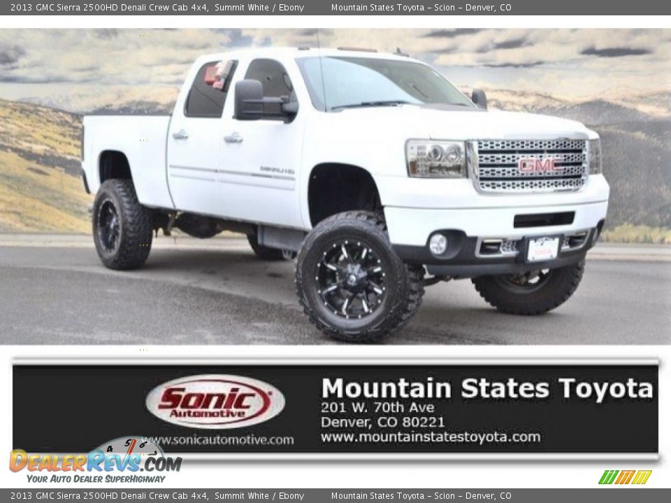 2013 GMC Sierra 2500HD Denali Crew Cab 4x4 Summit White / Ebony Photo #1
