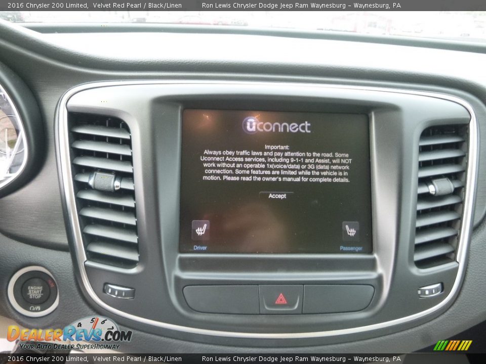 2016 Chrysler 200 Limited Velvet Red Pearl / Black/Linen Photo #16