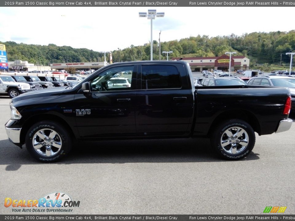 2019 Ram 1500 Classic Big Horn Crew Cab 4x4 Brilliant Black Crystal Pearl / Black/Diesel Gray Photo #2