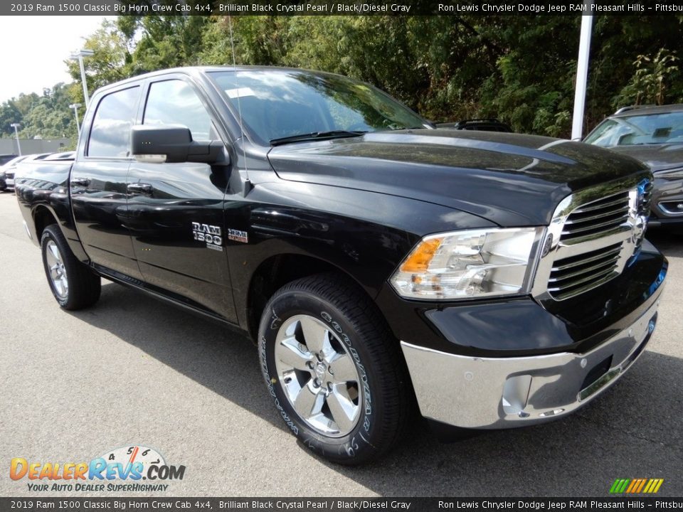 2019 Ram 1500 Classic Big Horn Crew Cab 4x4 Brilliant Black Crystal Pearl / Black/Diesel Gray Photo #6