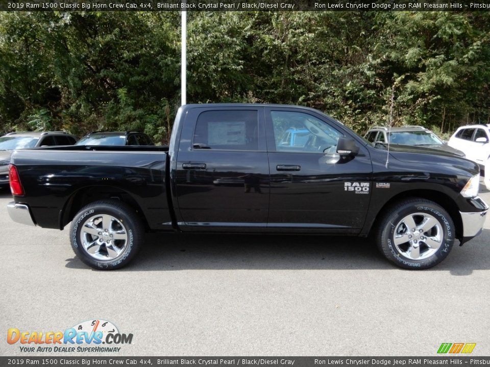 2019 Ram 1500 Classic Big Horn Crew Cab 4x4 Brilliant Black Crystal Pearl / Black/Diesel Gray Photo #9