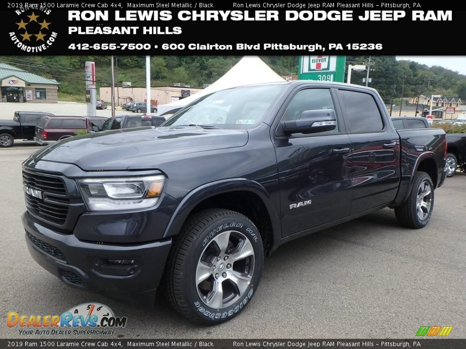2019 Ram 1500 Laramie Crew Cab 4x4 Maximum Steel Metallic / Black Photo #1