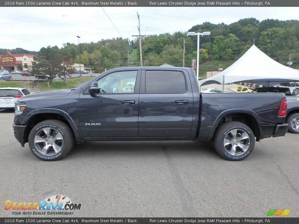 2019 Ram 1500 Laramie Crew Cab 4x4 Maximum Steel Metallic / Black Photo #2