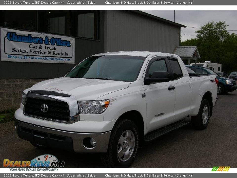 2008 Toyota Tundra SR5 Double Cab 4x4 Super White / Beige Photo #1