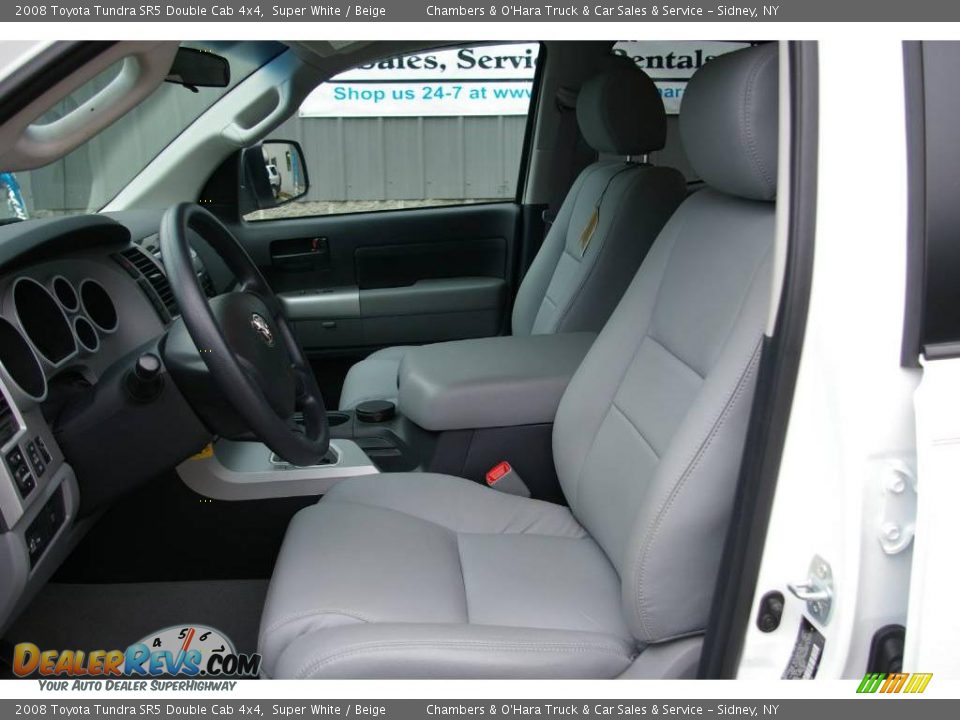 2008 Toyota Tundra SR5 Double Cab 4x4 Super White / Beige Photo #3