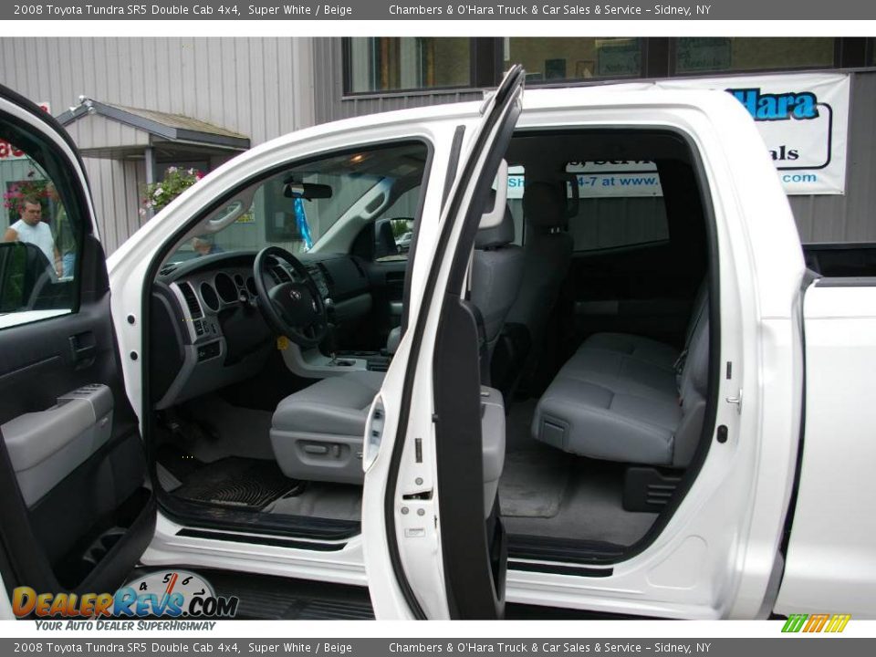 2008 Toyota Tundra SR5 Double Cab 4x4 Super White / Beige Photo #6