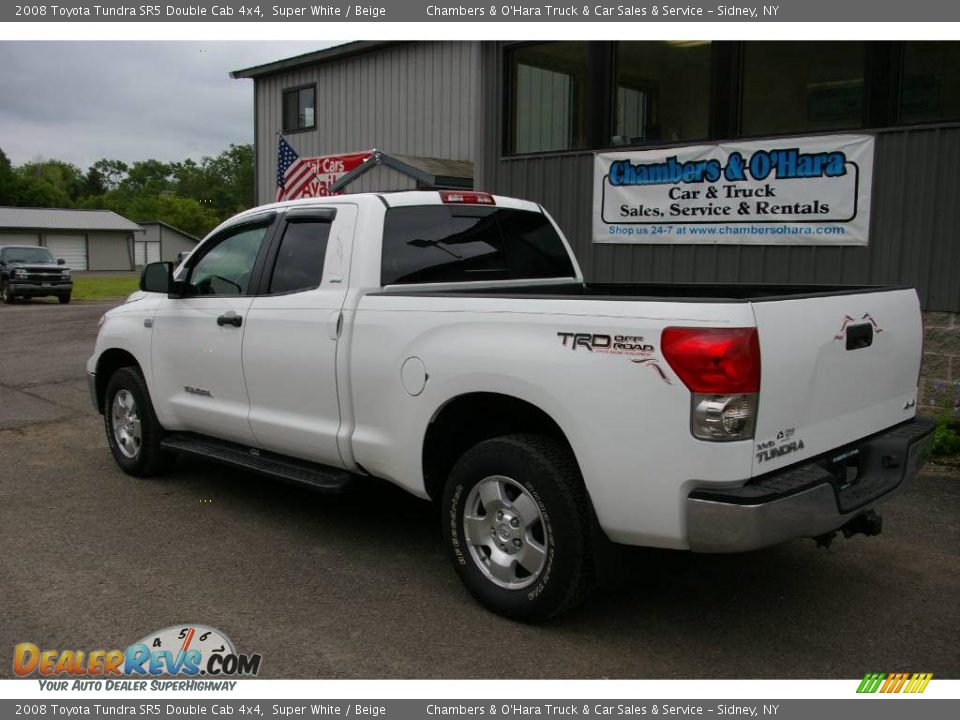 2008 Toyota Tundra SR5 Double Cab 4x4 Super White / Beige Photo #10