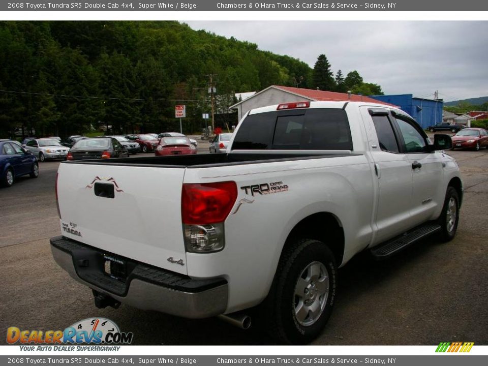 2008 Toyota Tundra SR5 Double Cab 4x4 Super White / Beige Photo #12