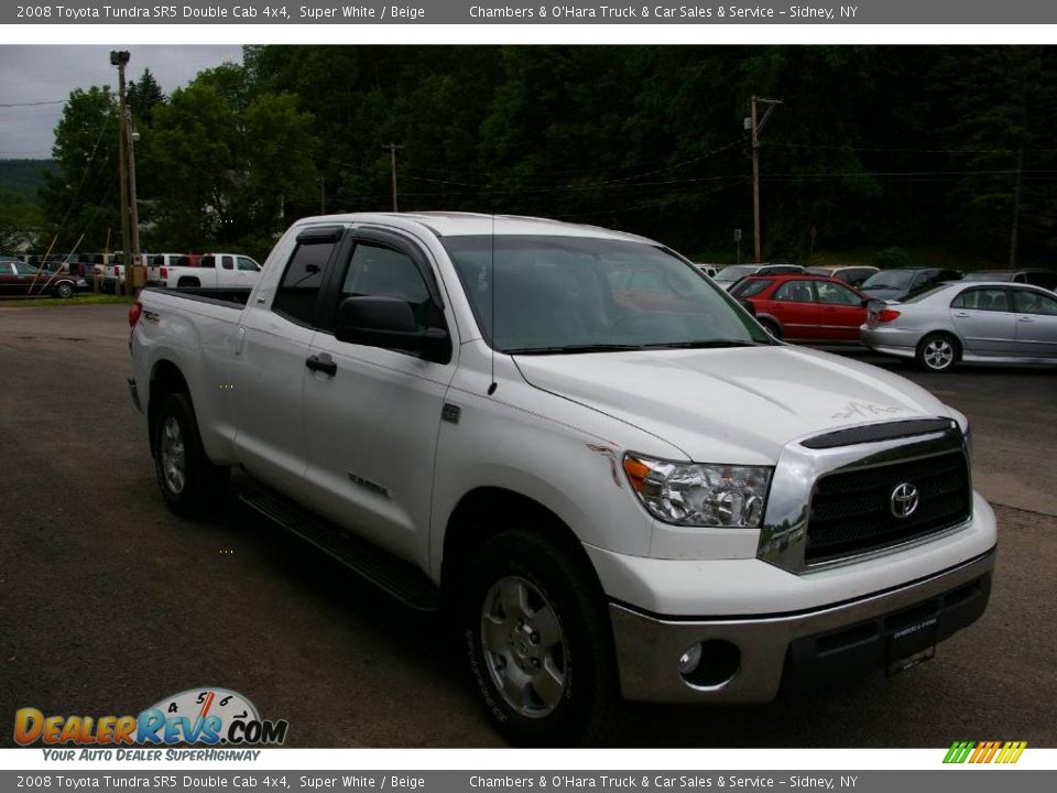2008 Toyota Tundra SR5 Double Cab 4x4 Super White / Beige Photo #15