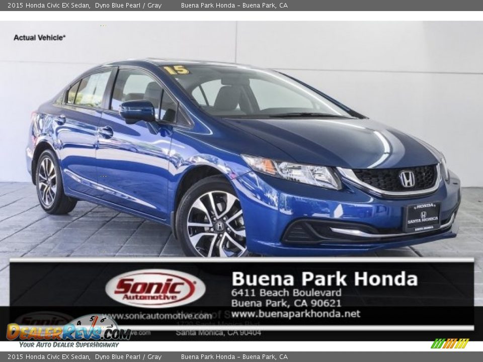 2015 Honda Civic EX Sedan Dyno Blue Pearl / Gray Photo #1