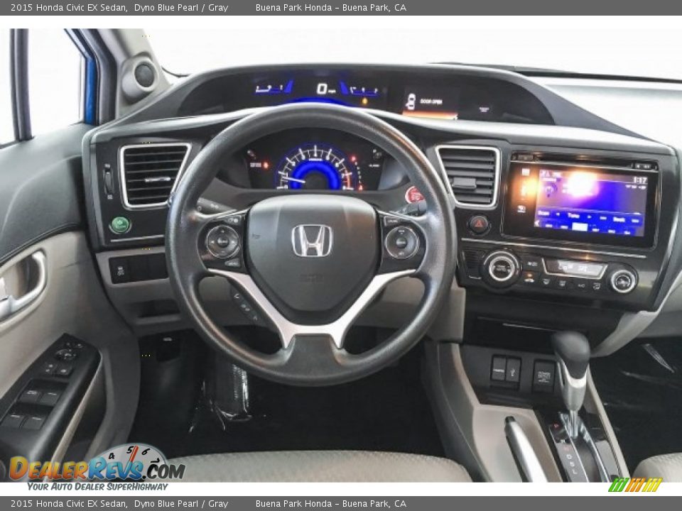2015 Honda Civic EX Sedan Dyno Blue Pearl / Gray Photo #4