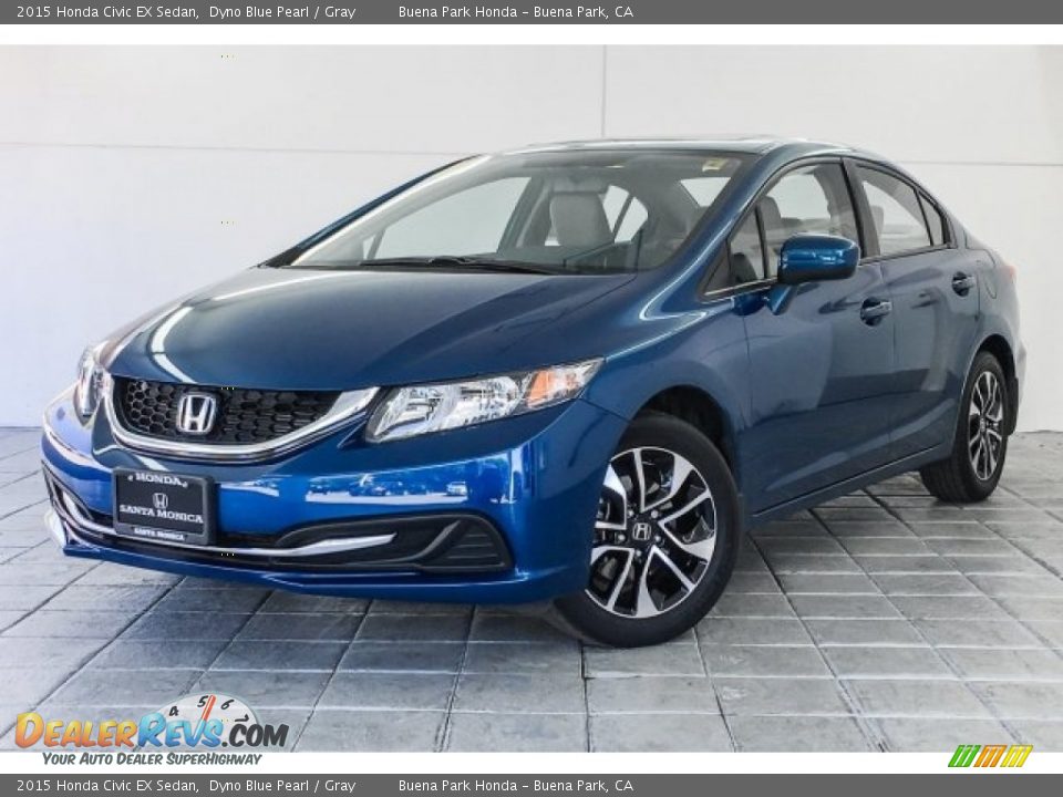 2015 Honda Civic EX Sedan Dyno Blue Pearl / Gray Photo #12