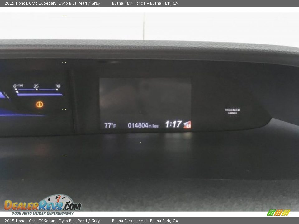 2015 Honda Civic EX Sedan Dyno Blue Pearl / Gray Photo #20
