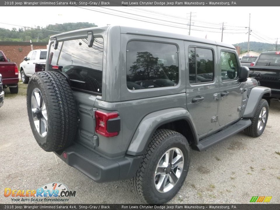 2018 Jeep Wrangler Unlimited Sahara 4x4 Sting-Gray / Black Photo #4