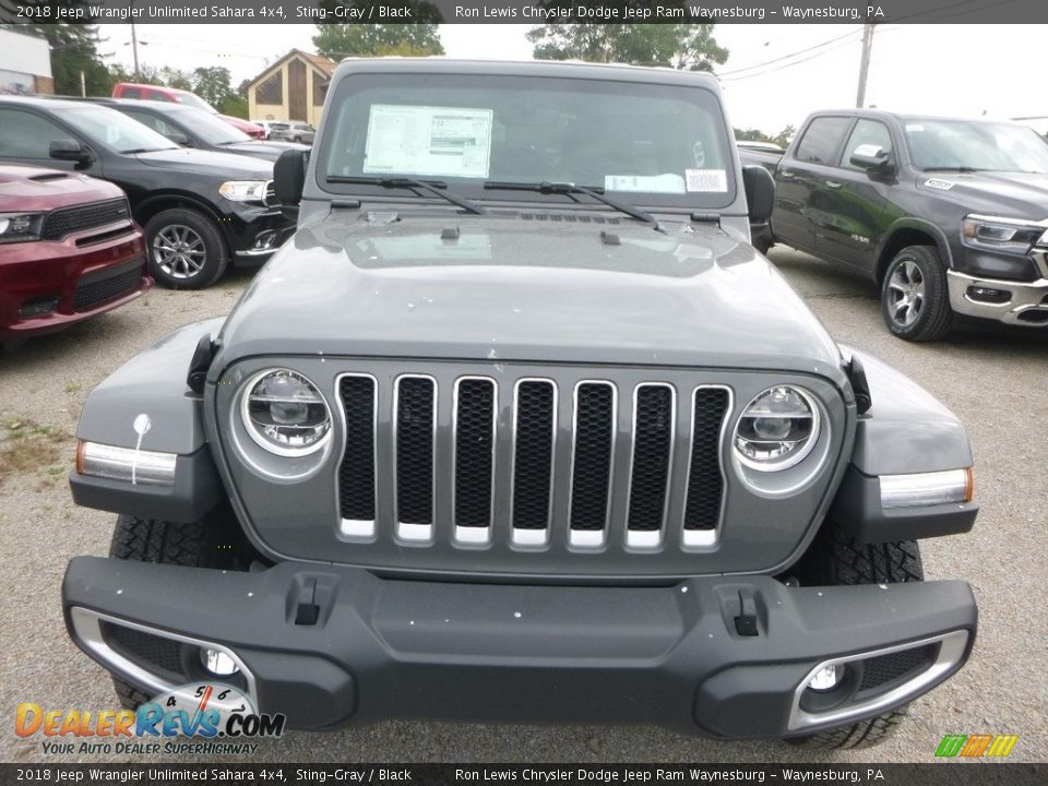 2018 Jeep Wrangler Unlimited Sahara 4x4 Sting-Gray / Black Photo #6